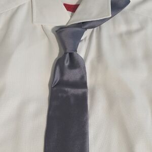 Donna Karan Gray Formal Tuxedo Raw Gray Silk Tie